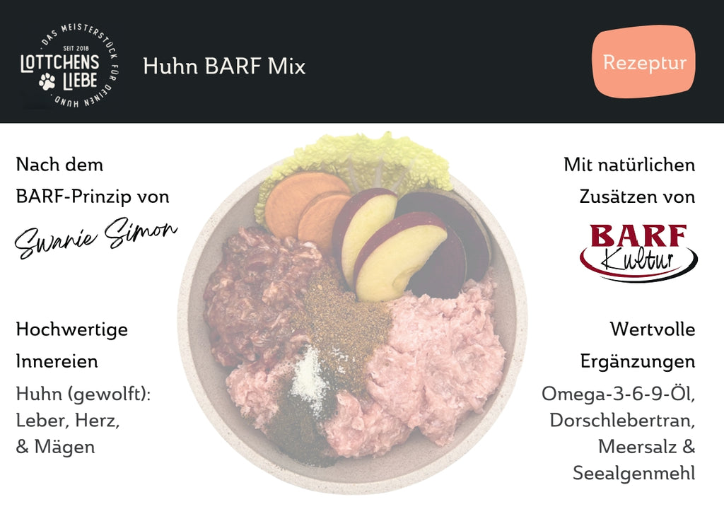 Lottchens Liebe Huhn BARF Mix - gewolft, 500g – Bild 4