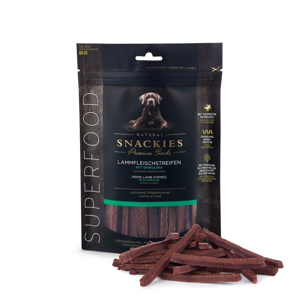 Lottchens Liebe Feine Lammfleischstreifen mit Spirulina 170g