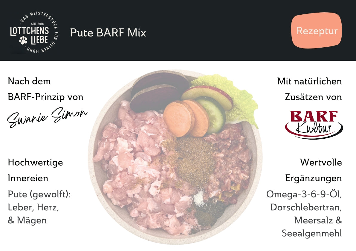 Lottchens Liebe Pute BARF Mix - gewolft, 500g – Bild 4