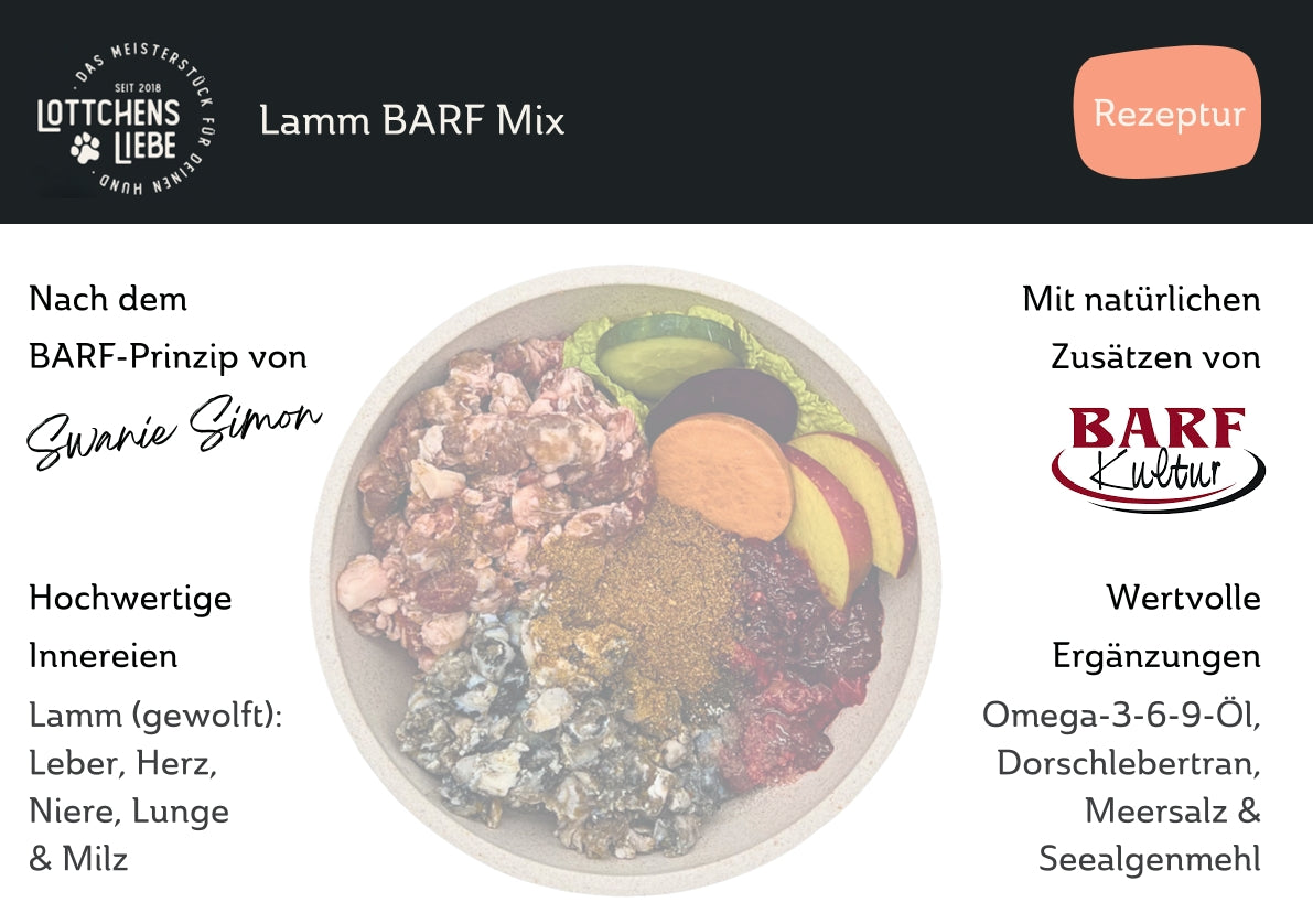 Lottchens Liebe Lamm BARF Mix - gewolft, 500g – Bild 4