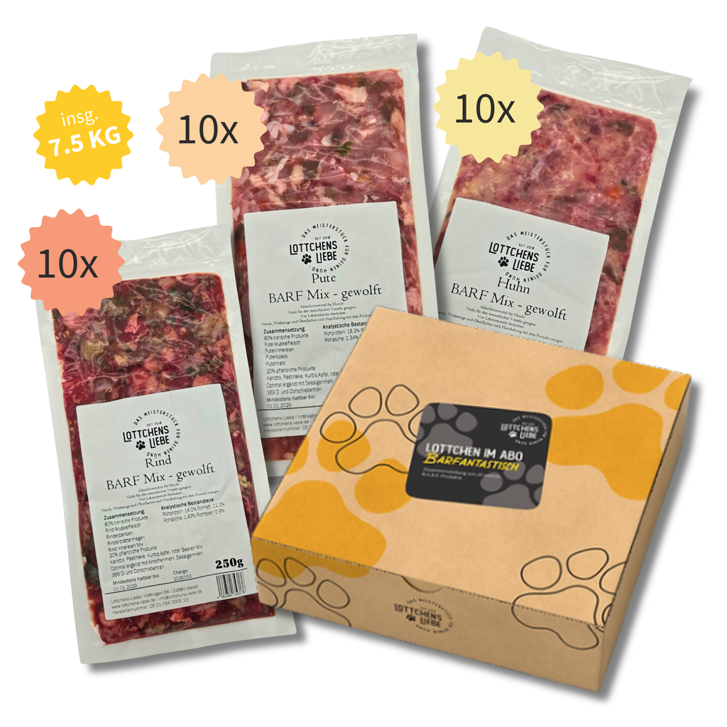 Lottchens Liebe BARF Probierpaket - Der Klassiker, 7.5kg